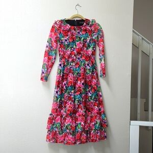 Little Mistress long sleeve floral dress
